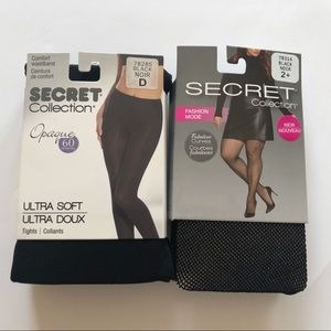 Secret Plus Size Tights 2 Pairs Size D